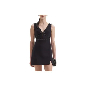 Self-portrait Sleeveless Dress Women's Classic Black