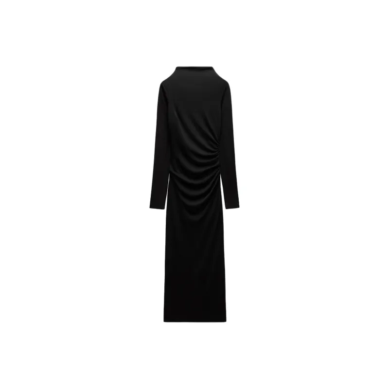ZARA Long-Sleeved Dresses Women's Black-0