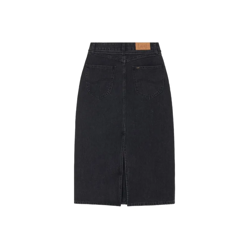 Lee Denim Long Skirts Women's Black-4