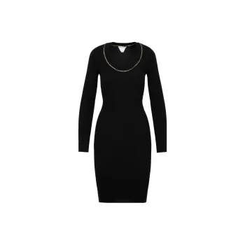Bottega Veneta Long Sleeved Dresses Women's Black