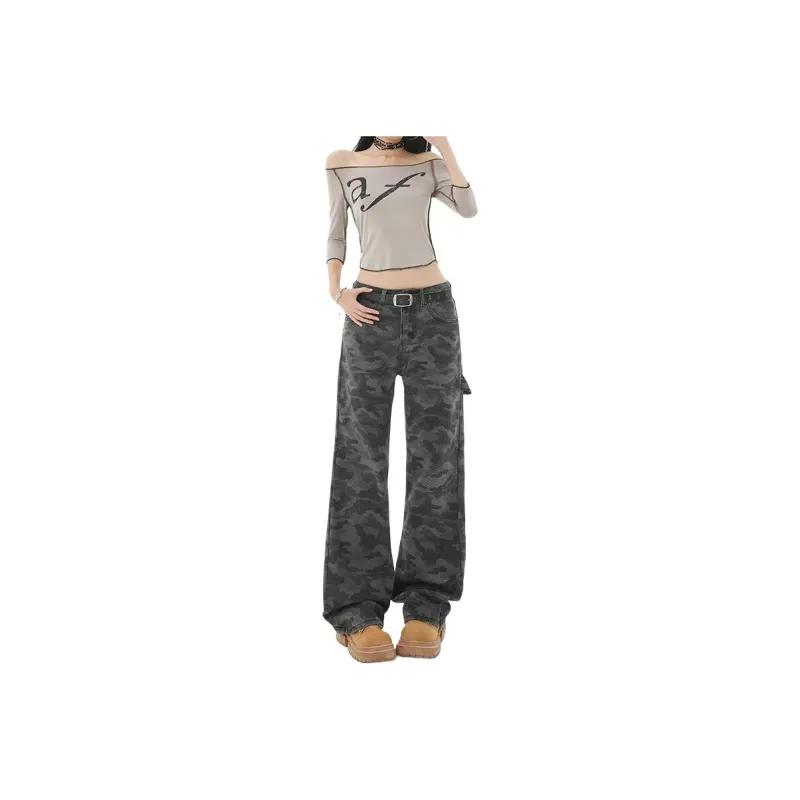 Concubine Zhu Jeans Women's Camouflage-0