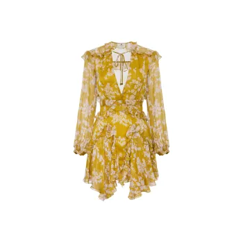 Elisabetta Franchi Ruffles Voile Printed Dress
