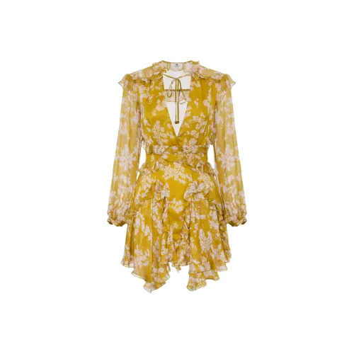 Elisabetta Franchi Ruffles Voile Printed Dress