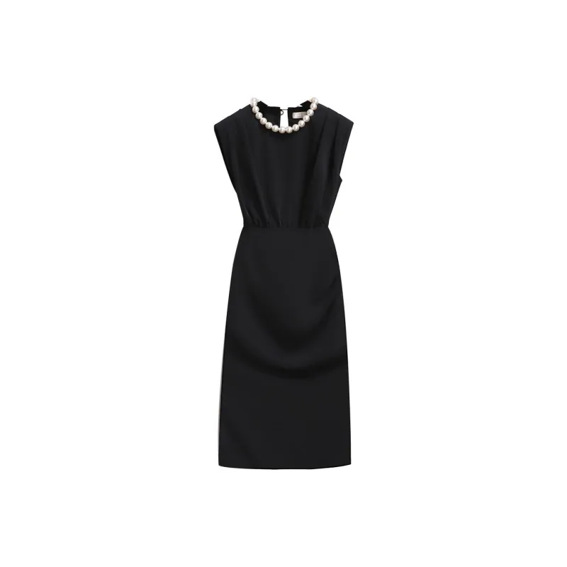 Silky Queen Sleeveless Dress Women's Black-0