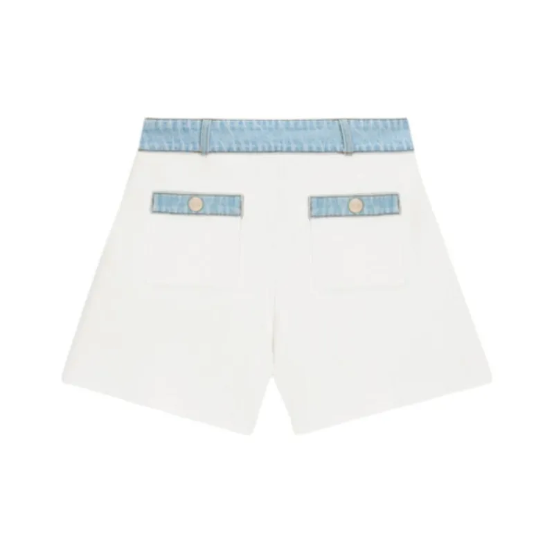 Maje Denim trim Shorts-0