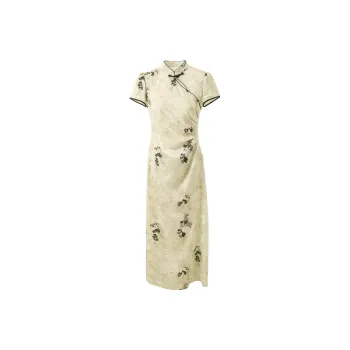 3COLOUR Short Sleeved Dress Women's Pea Green Floral