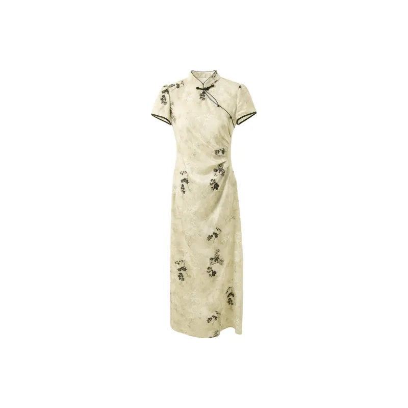 3COLOUR Short Sleeved Dress Women's Pea Green Floral-0