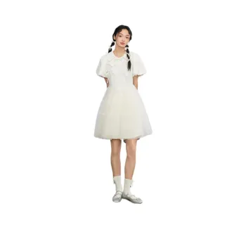 ZIHAN SS24 Short Sleeved Dress Women's Ecru