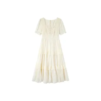 ZCDECO Short Sleeved Dress Women's Apricot