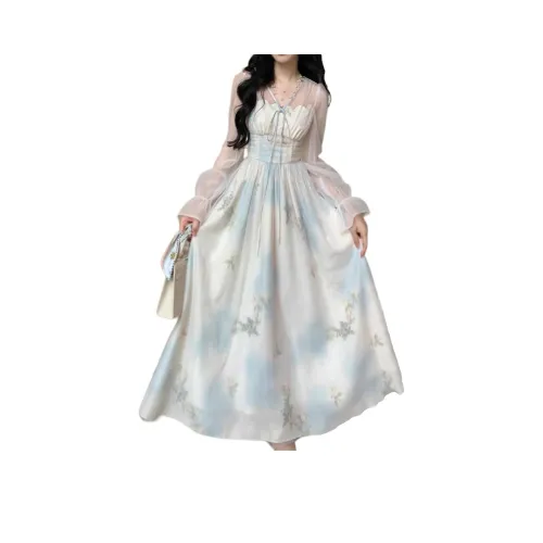 MADALLO Long Sleeved Dresses Women's Cloud Blue