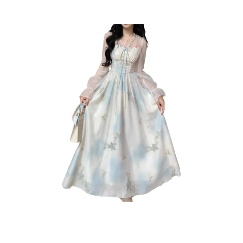 MADALLO Long Sleeved Dress Women's Cloud Blue-0