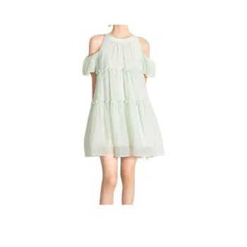 Mu Xiao Xin Short Sleeved Dress Women's Light Green