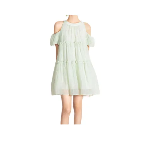 Mu Xiao Xin Short Sleeved Dress Women's Light Green