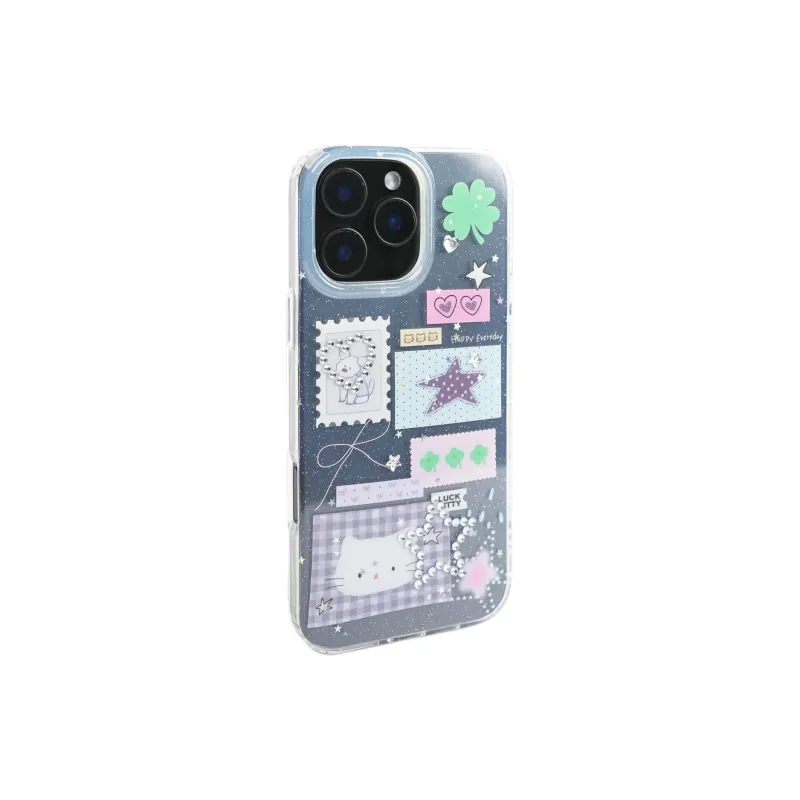 Sopi Acrylic Material Four Leaf Clover Stamp Puppy Phone Cases Compatible With IPhone 16/15 Pro Max/Apple 13/14 Pro/Max-5