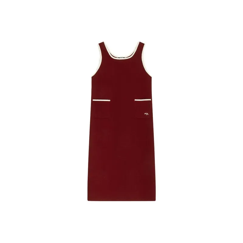 DKNY SS24 Sleeveless Dress Women's Maroon-0