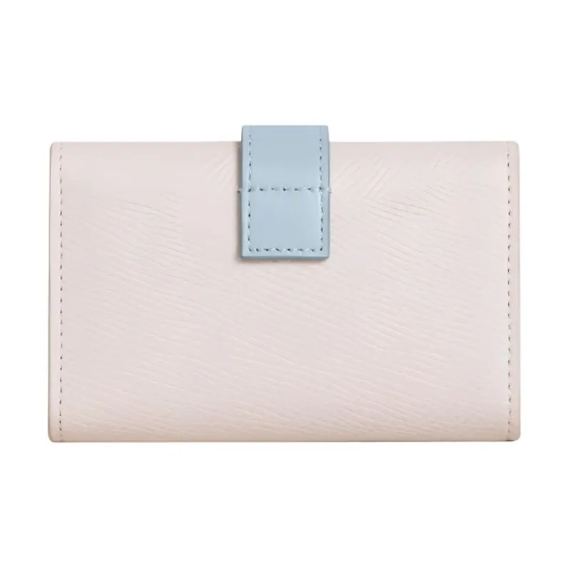 CELINE Grained Calfskin Key Pouch Women's Pink/Blue-2