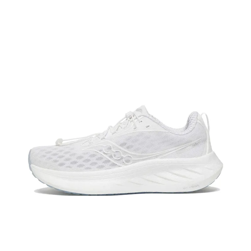 Saucony Ride 18 Anti Slip Wear Resistant Low Top Running Shoes Unisex White-0