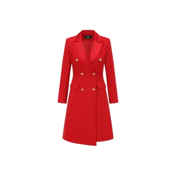 ONE SHALLOW Suit Dress Long Sleeved Dress Women's Red