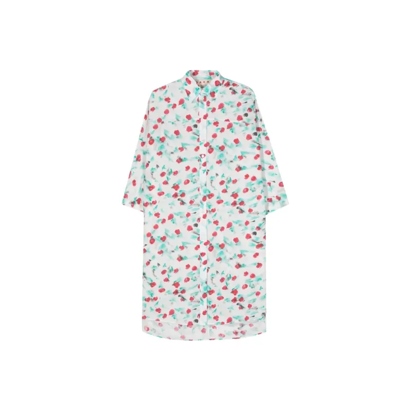 MARNI Reverie print Cotton Shirtdress-0
