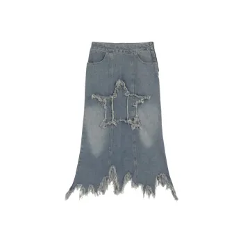 Incolore Denim Long Skirt Women's Dark Blue