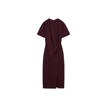 ZARA Short-Sleeved Dresses Women's Light Maroon