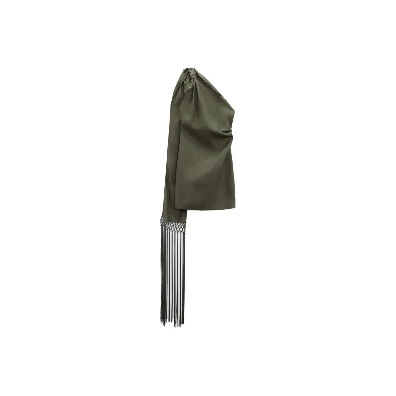 ZARA Sleeveless Dresses Women's Gray Green-0