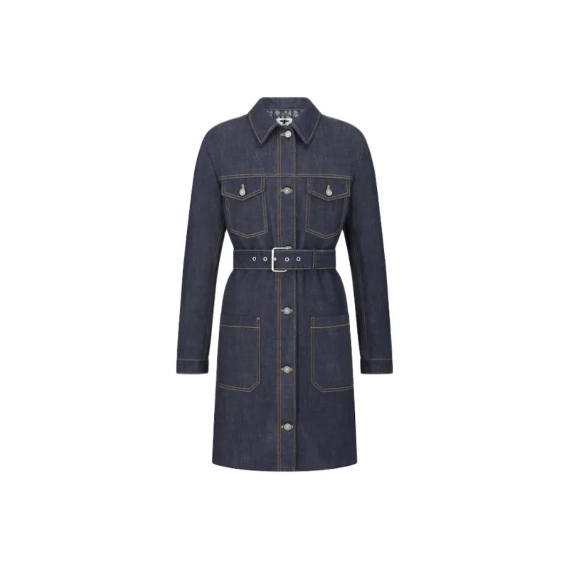 DIOR Long Sleeved Dresses Women's Blue-0