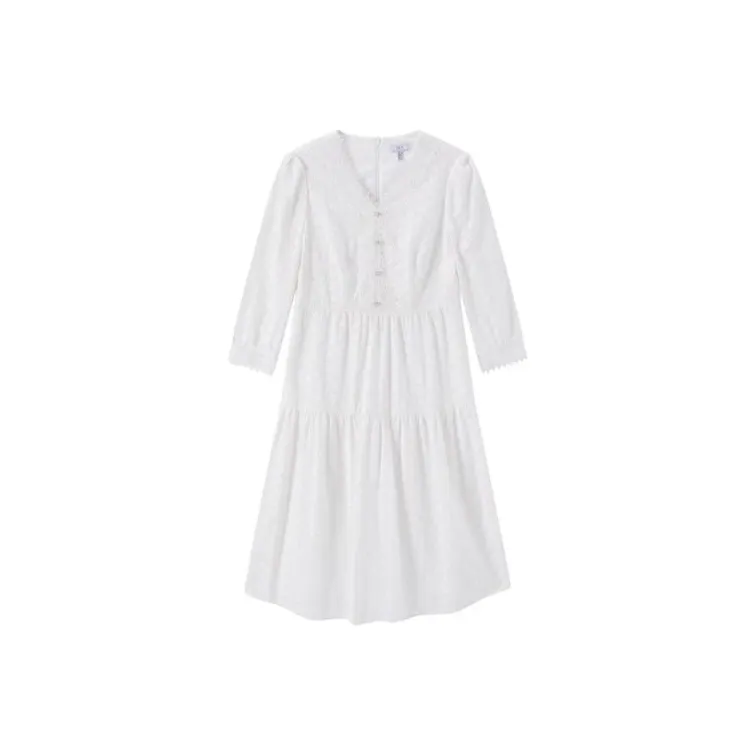 FINITY Long Sleeved Dresses Women's White-0