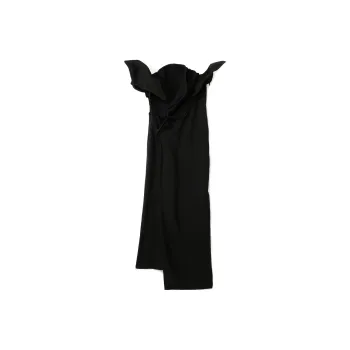 Yohji Yamamoto Asymmetric Wool Midi Dress