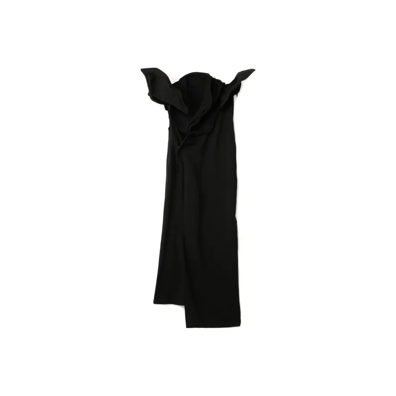 Yohji Yamamoto Asymmetric Wool Midi Dress-0