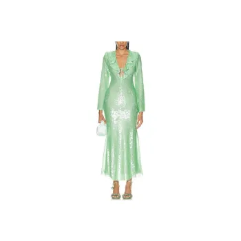 Self-portrait Sequin-embellished V-neck Midi Dress