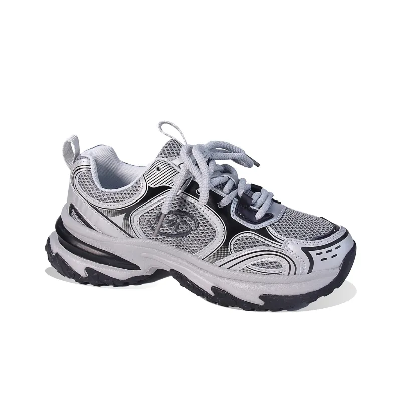 BPLB Slip Resistant, Abrasion Resistant, Breathable Low Top Chunky Sneakers Unisex Dark Gray-2