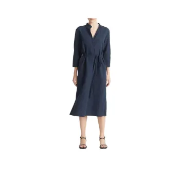 VINCE Band collar Midi Dress