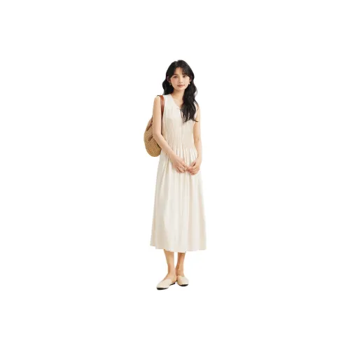 D.SIGN SS24 Sleeveless Dress Women's Egg Stone Color