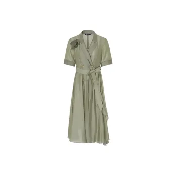 IDPAN Short Sleeved Dresses Women's Army Green