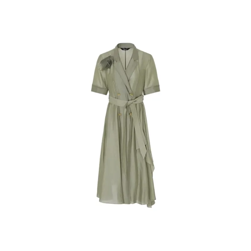 IDPAN Short Sleeved Dresses Women's Army Green-0