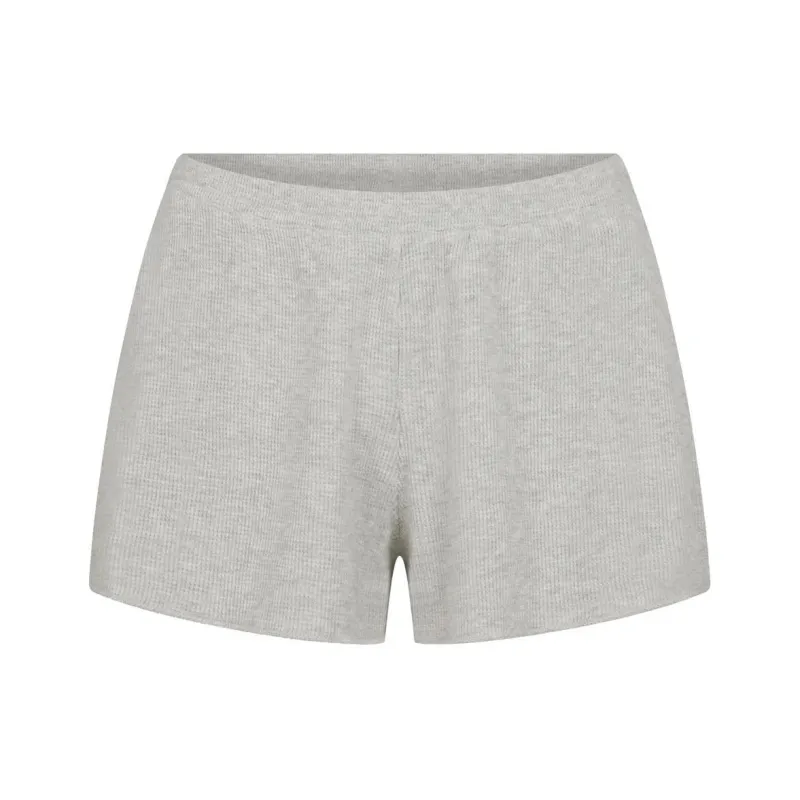 SKIMS WAFFLE SHORT Casual Shorts Women's LIGHT HEATHER GREY/Light Gray-0