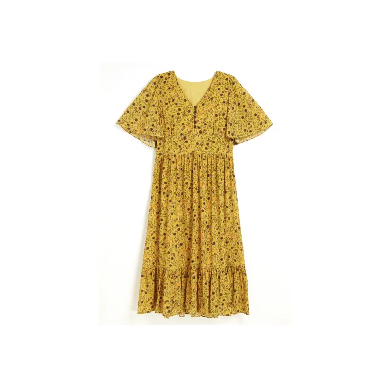 PUKKA Short-Sleeved Dresses Women's Sunflower Yellow-0