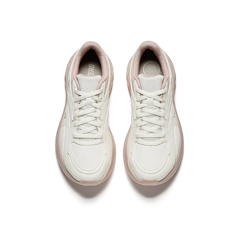 Anta Star Cloud 2 Anti Slip Wear Resistant Low Top Casual Running Shoes Women's White Pink-2