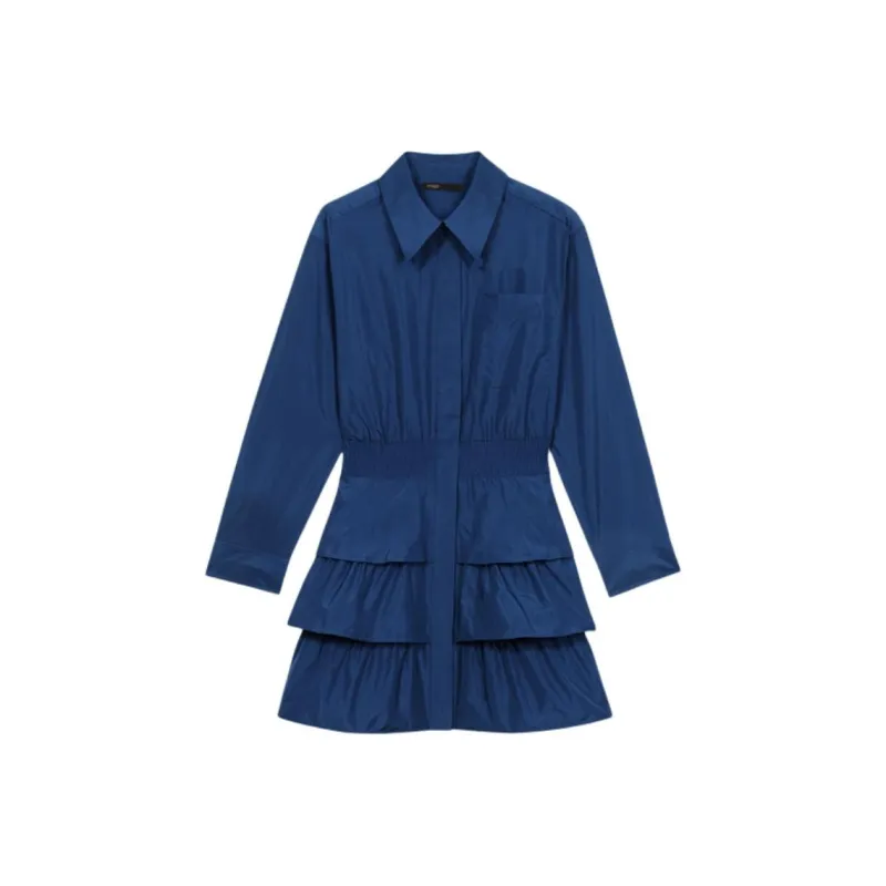 Maje Long Sleeved Dress Women's Dark Blue-0