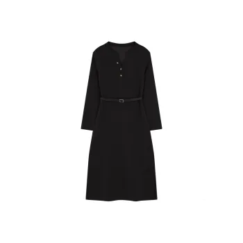 Mo Han Yi Mei Long Sleeved Dresses Women's Black