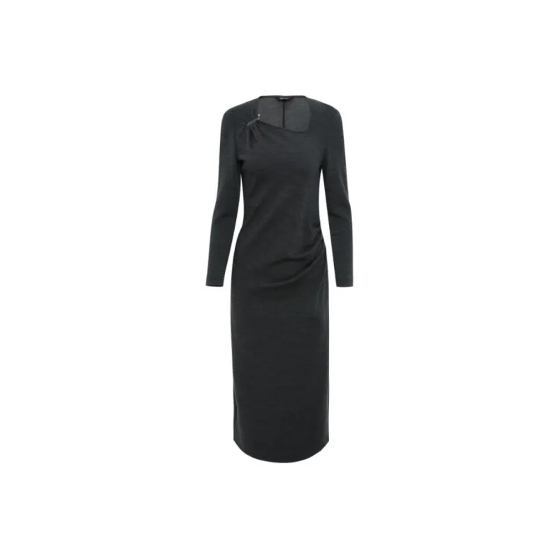 IDPAN Long Sleeved Dress Women's Black Gray-0