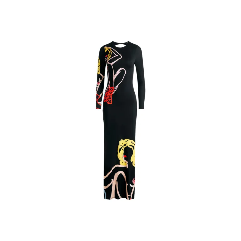 ALICE+OLIVIA X Tom Wesselmann Delora Maxi Dress-0