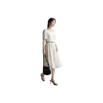 XWI Short Sleeved Dresses Women's Line Pattern