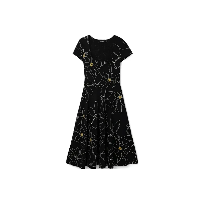 Desigual Short Sleeved Dress Women's Black-0