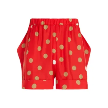 MaxMara Alcool Collection Printed Silk Shorts Casual Shorts Women's Red