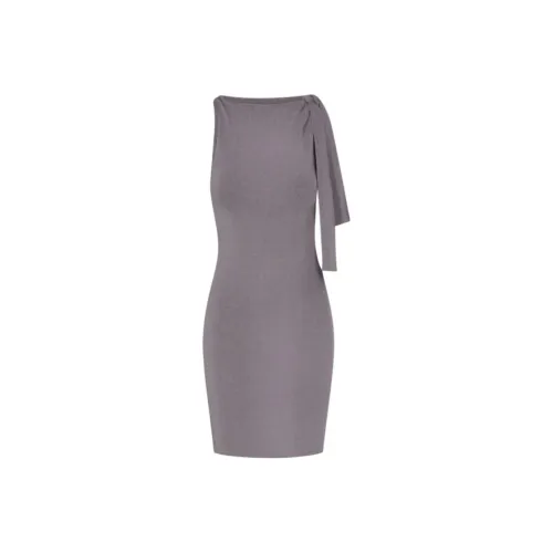 Khy DROP 006 Sueded Stretch Knotted Mini Dress Sleeveless Dress Women's STEEL GREY/Steel Gray