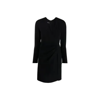 EMPORIO ARMANI SS23 Long Sleeved Dress Women's Black