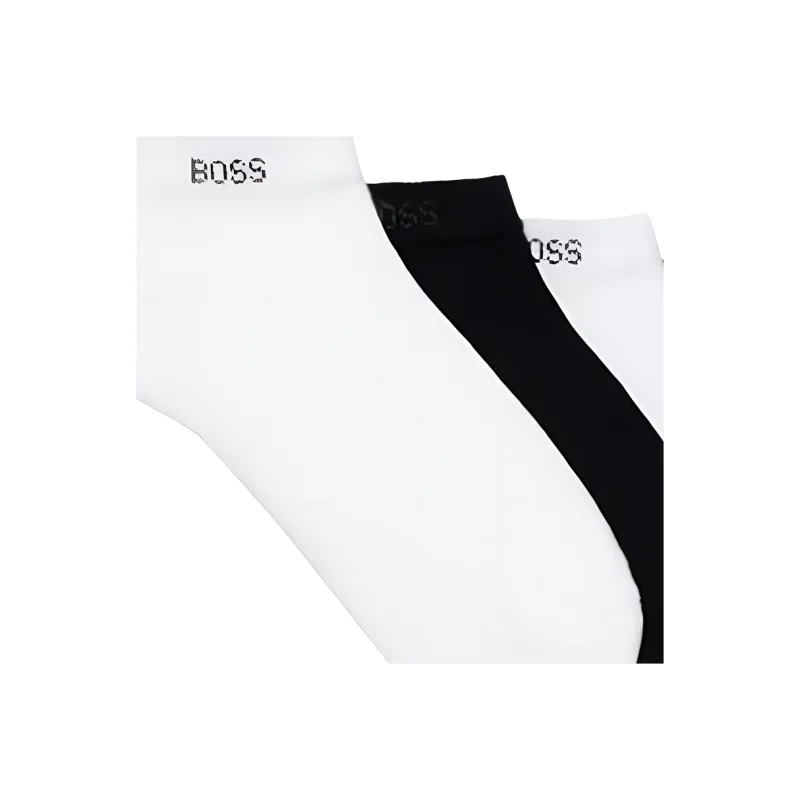 HUGO BOSS Ankle Socks Men's 5 Pack White+Black-3