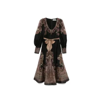 Zimmermann Illustration Structured Balloon Sleeved Maxi Dress